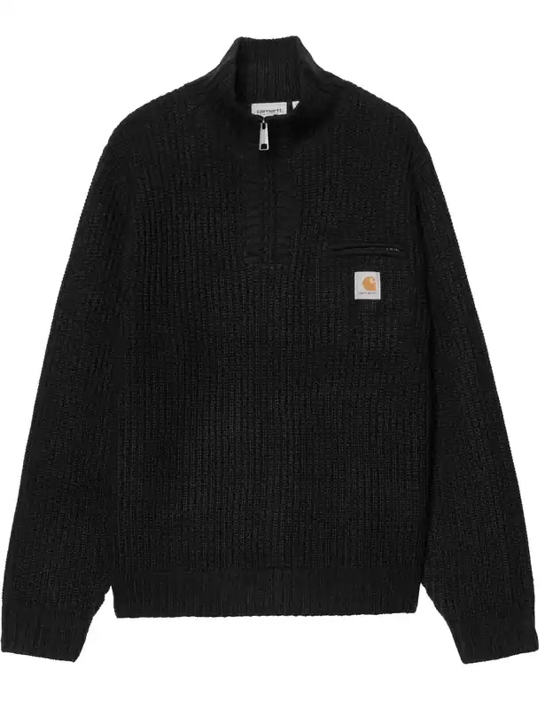 Detroit Half Zip Knit Sweatshirt - Black