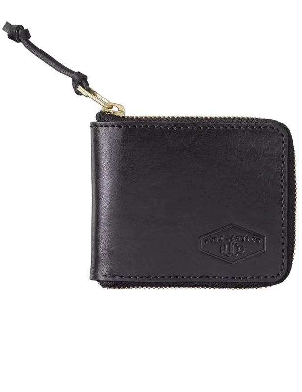 Bergendahl Leather Zip Wallet - Black