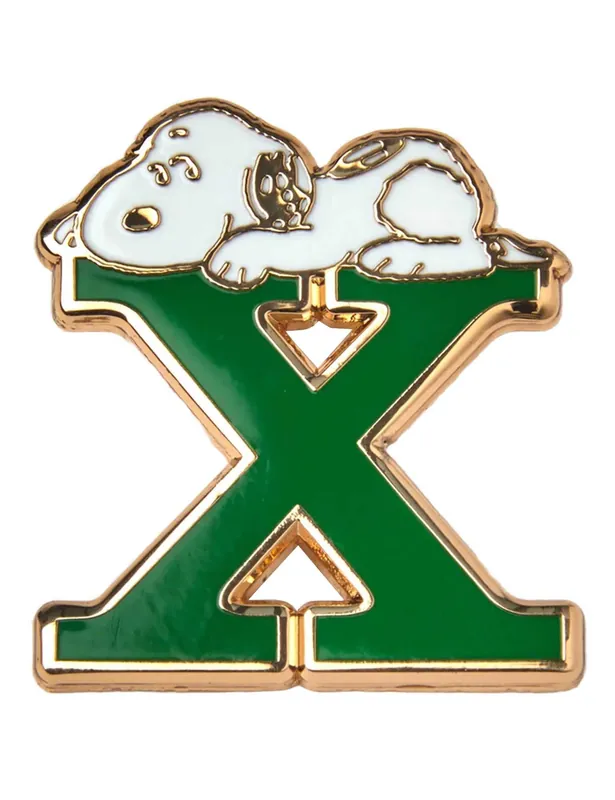 Snoopy Alphabet Enamel Pin Badge - Letter X