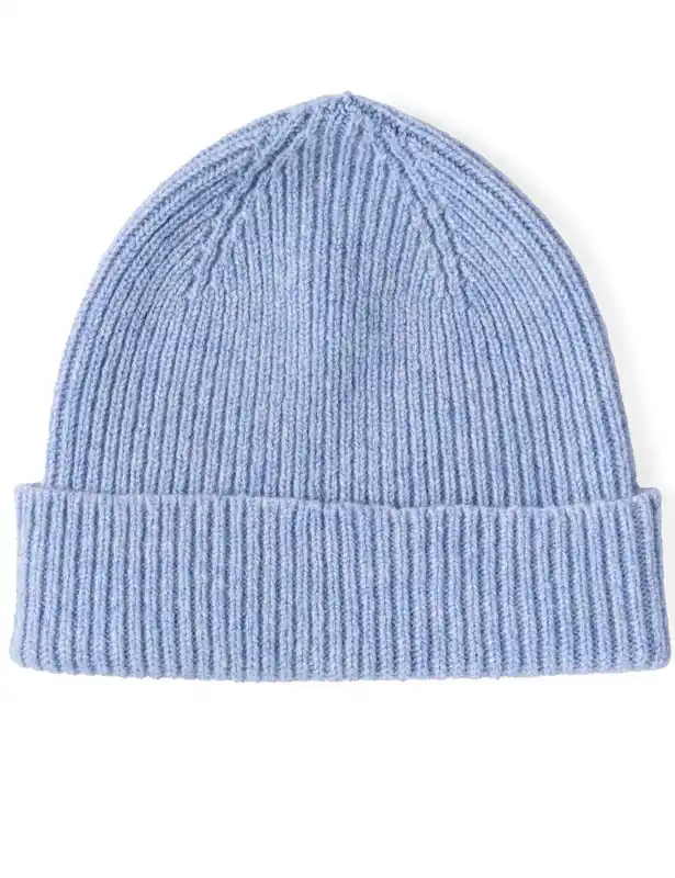 Clyde Lambswool Wool Beanie Hat - Glacier Blue
