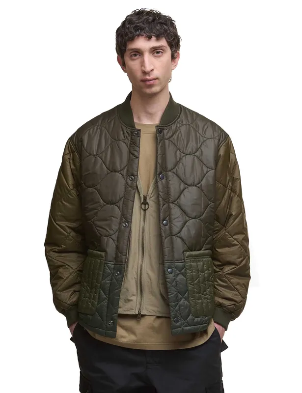 Cording Quilted Jacket - Army Green