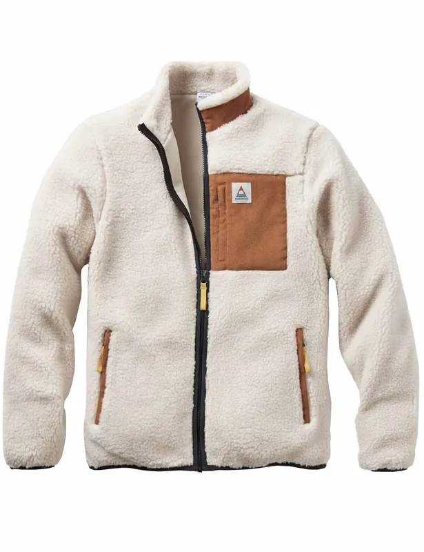 Trekker Deep-Pile Sherpa Fleece Jacket - Warm Ivory