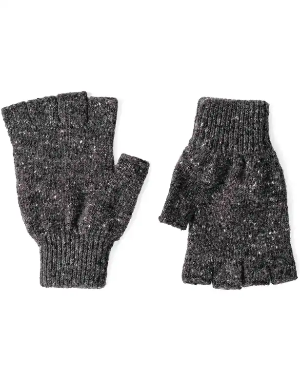 Shin Donegal Wool Fingerless Gloves - Unshin