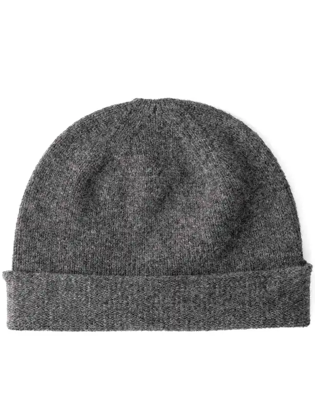 Lennox Lambswool Wool Beanie Hat - Cliff Grey