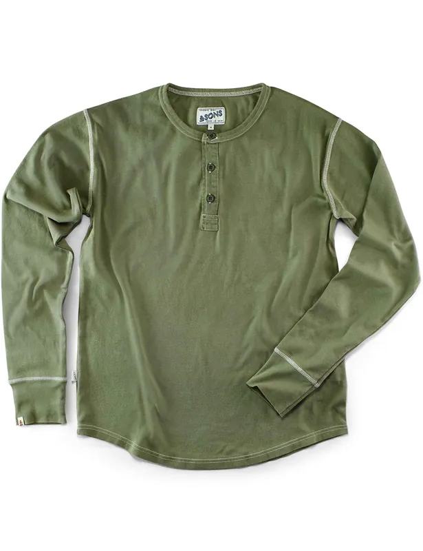 The New Elder Henley Shirt - Army Green