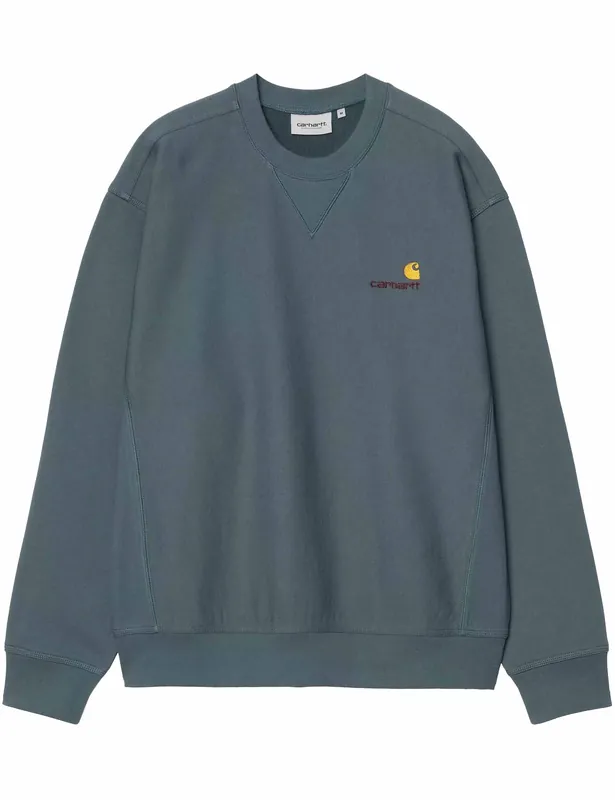 American Script Crew Sweatshirt - Office Blue