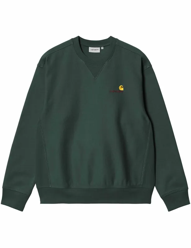 American Script Crew Sweatshirt - Kale Green