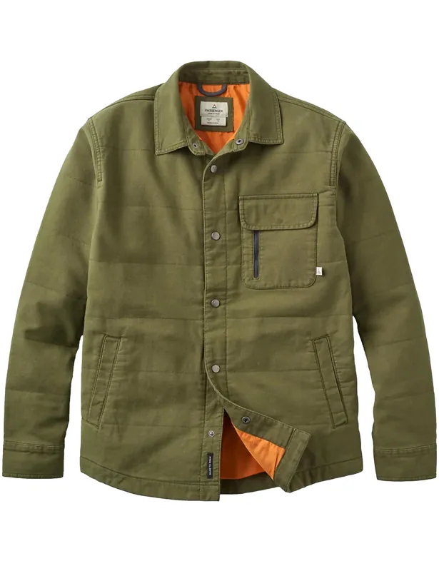Taranaki Canvas Quilted Overshirt - Khaki