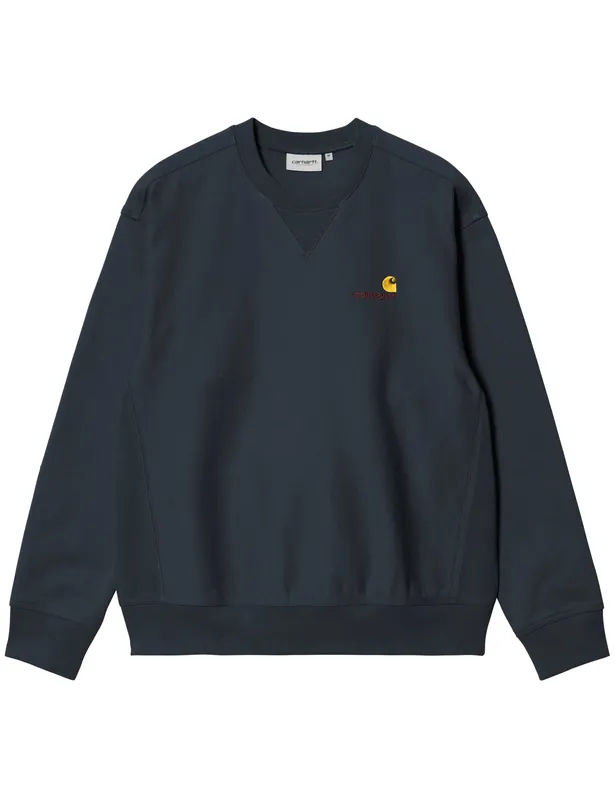 American Script Crew Sweatshirt - Deep Night