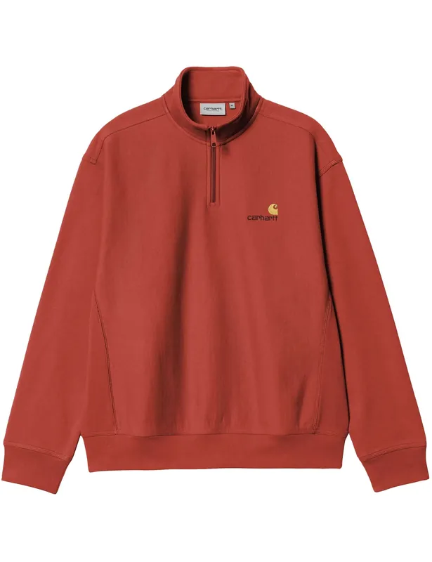 American Script Half Zip Sweatshirt - Oxide Red