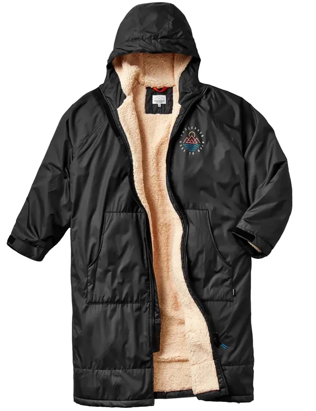 Escapism Sherpa Lined Changing Robe - Black