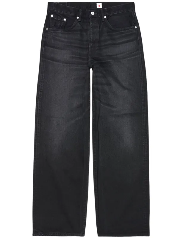 Wide Pants - Black, Dark Used Wash