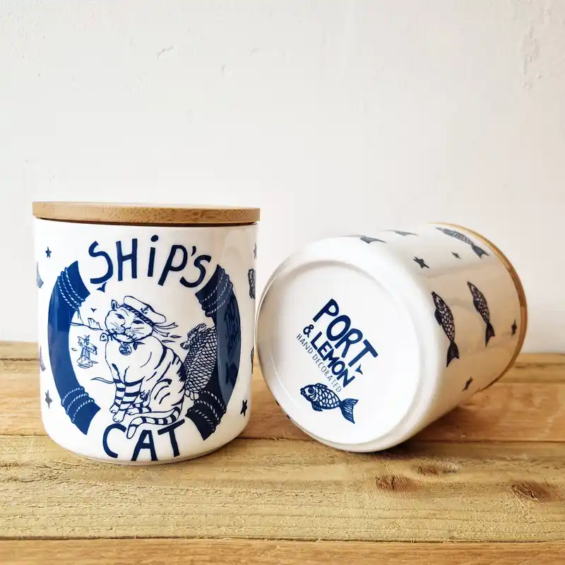 Cat Treat Jar - Port and Lemon