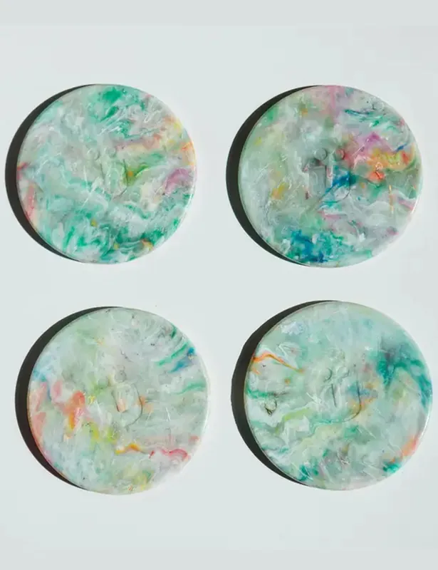 Recycled Plastic Coasters (Set of 4) - YE-O