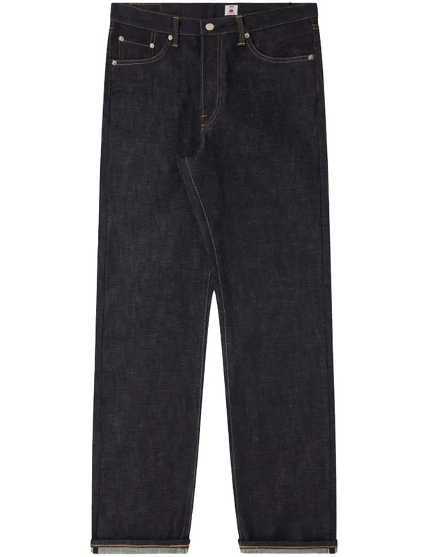 Regular Straight Red Selvedge Jeans - Blue, Unwashed