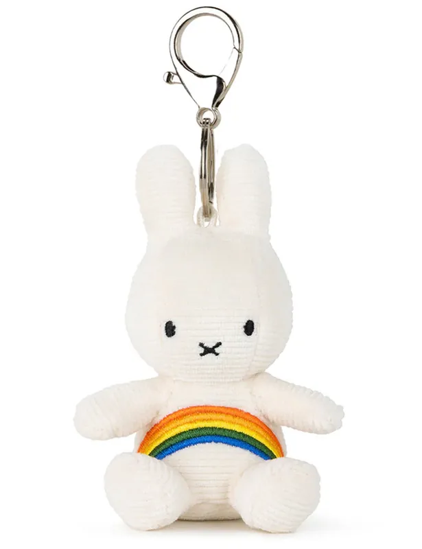 Miffy Corduroy Rainbow Keyring (10cm) - White