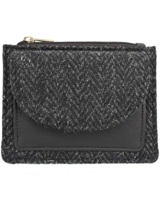 Rory Harris Tweed Coin Card Wallet - Black