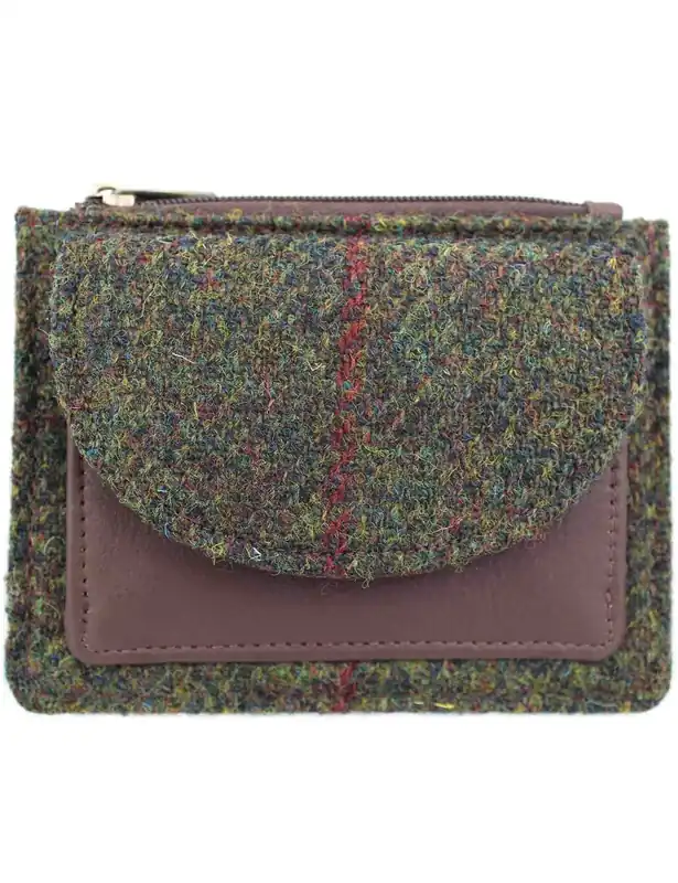 Rory Harris Tweed Coin Card Wallet - Green Check
