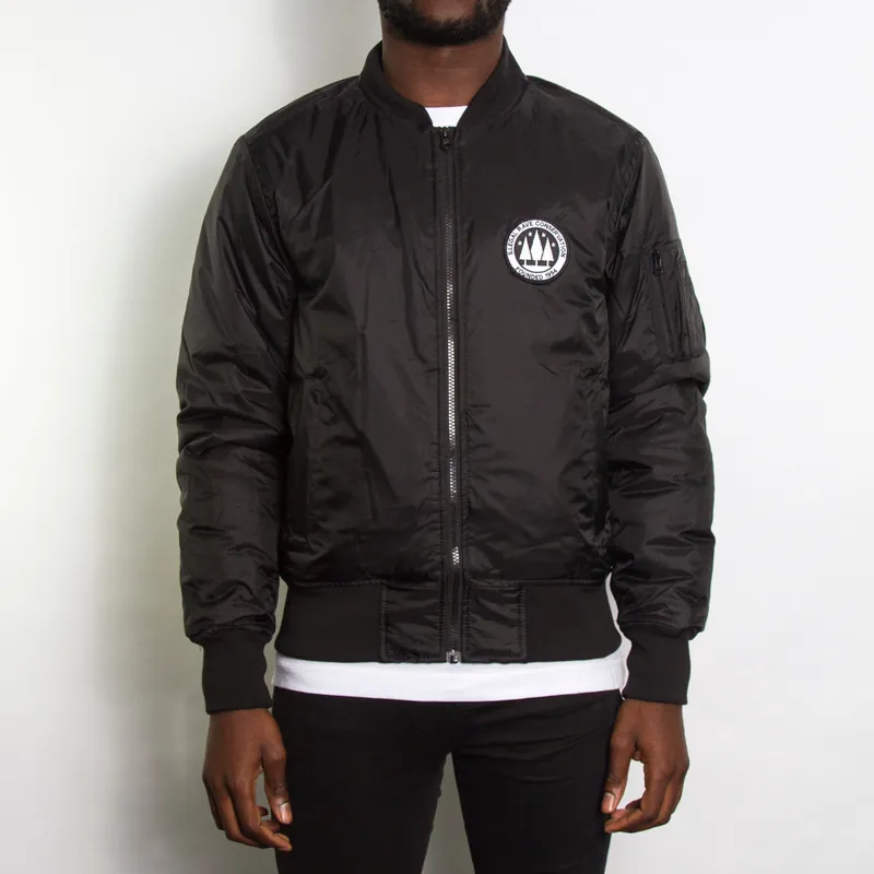 Illegal Rave - Padded Bomber Jacket - Black