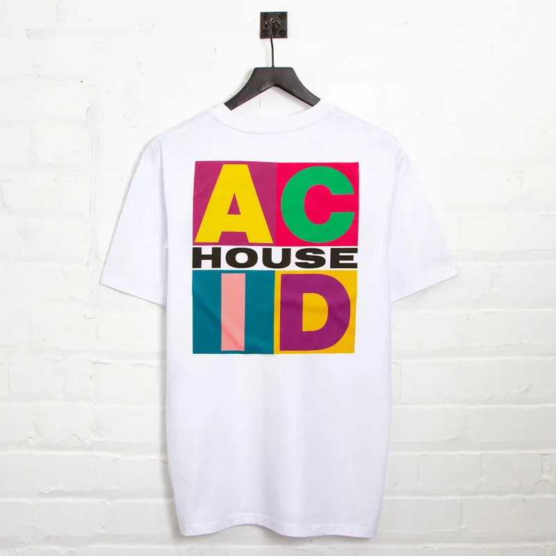 Squares Acid House Back Print - Tshirt - White