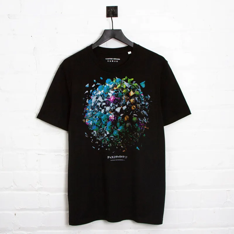 005 Disco Psychedelia Front Print - Tshirt - Black