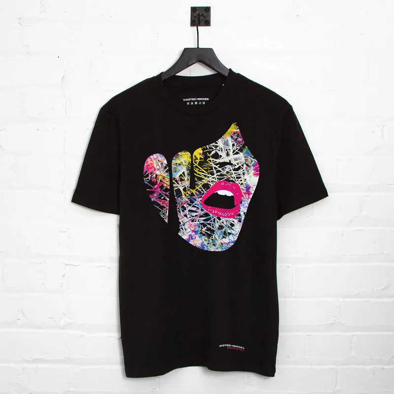 Droplet Face 003 - Tshirt - Black