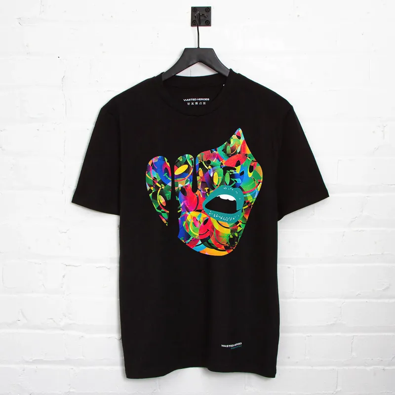Droplet Face 004 - Tshirt - Black