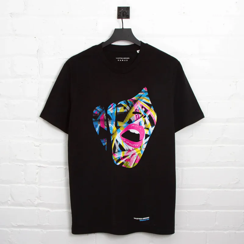 Droplet Face 005 - Tshirt - Black