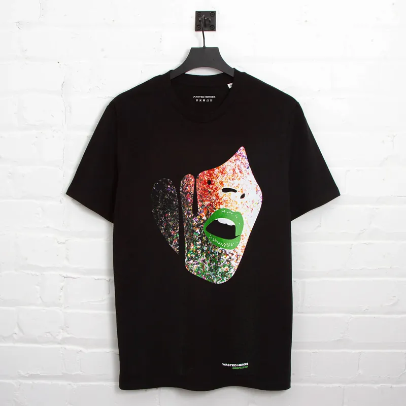 Droplet Face 007 - Tshirt - Black