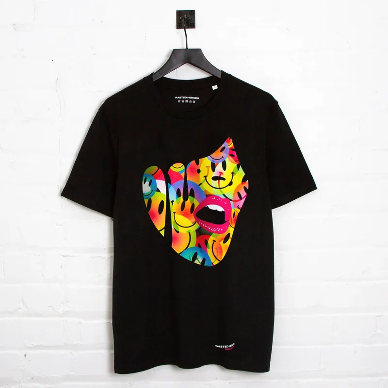 Droplet Face 010 - Tshirt - Black