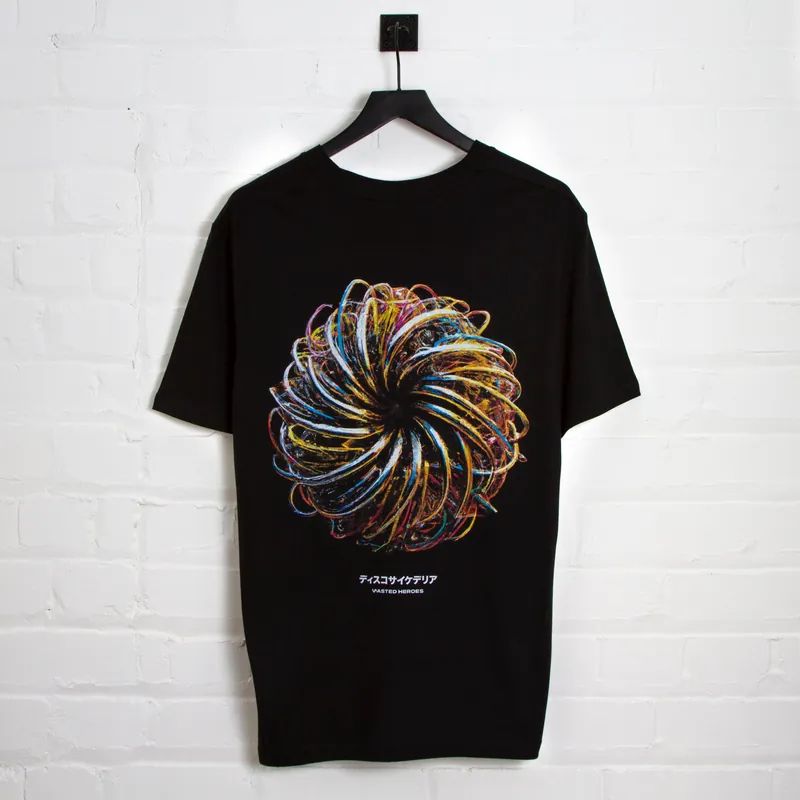 029 Disco Psychedelia Back Print - Tshirt - Black