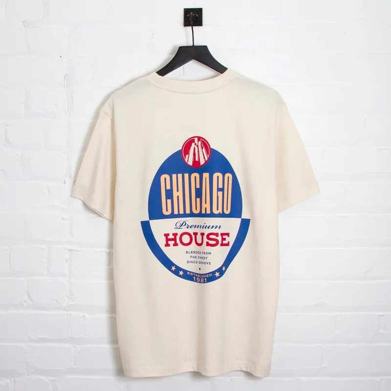 Chicago House Back Print - Tshirt - Natural