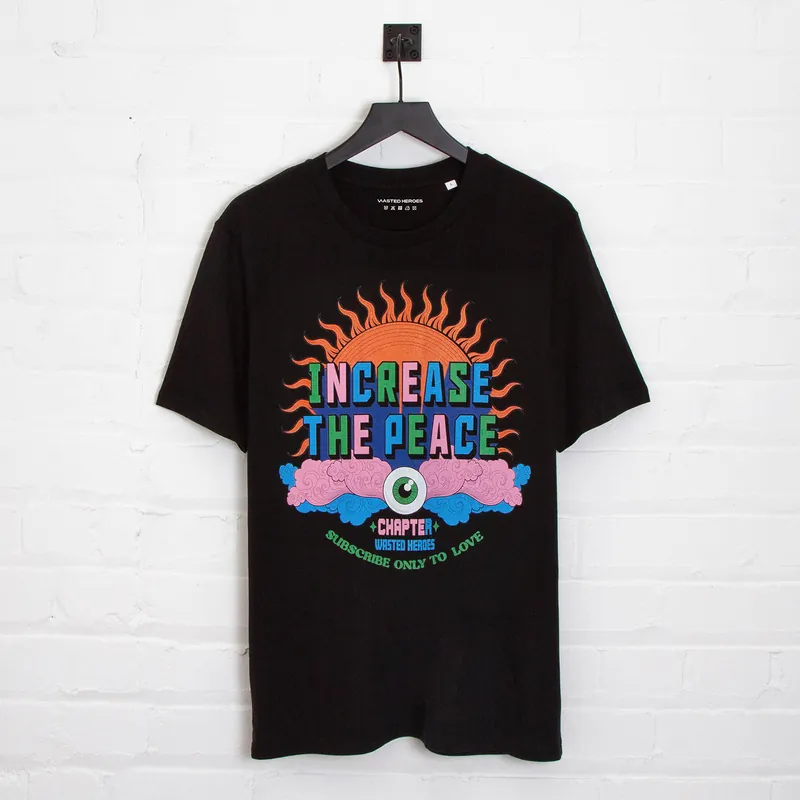 Increase The Peace Front Print - Tshirt - Black