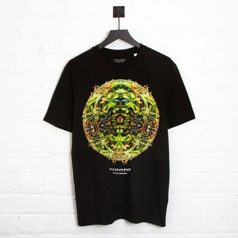043 Disco Psychedelia Front Print - Tshirt - Black