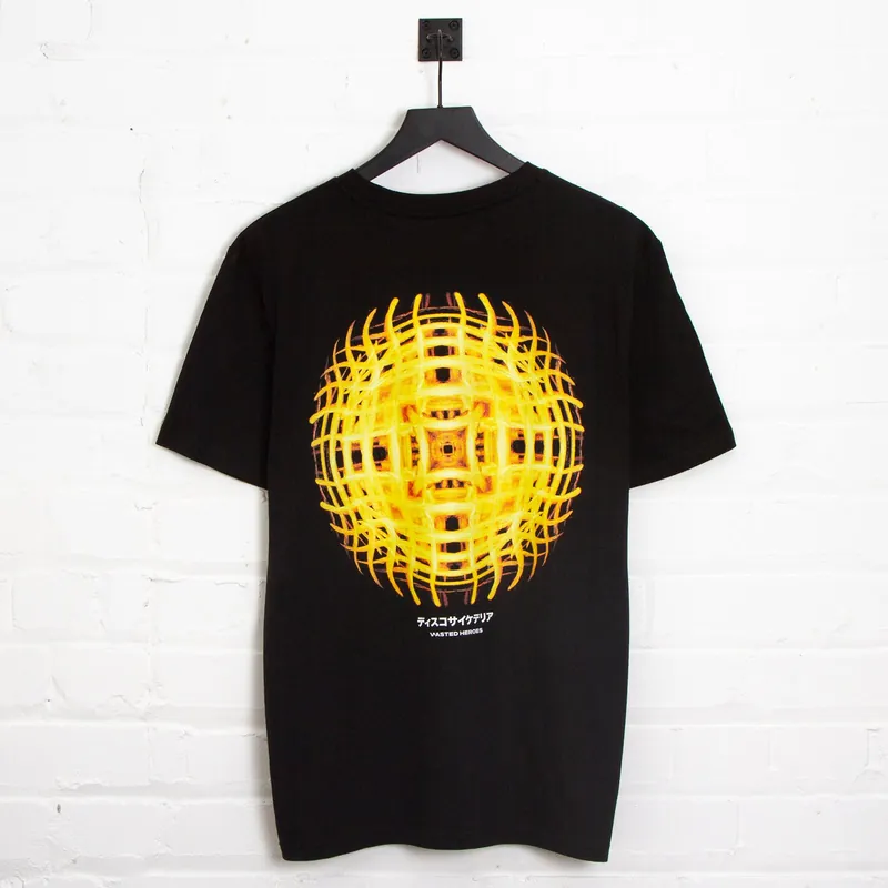 044 Disco Psychedelia Back Print - Tshirt - Black