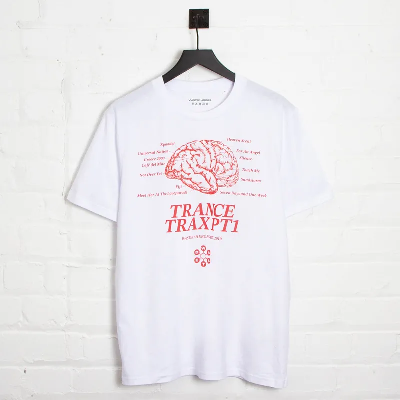 Trance Trax PT1 Front Print - Tshirt - White