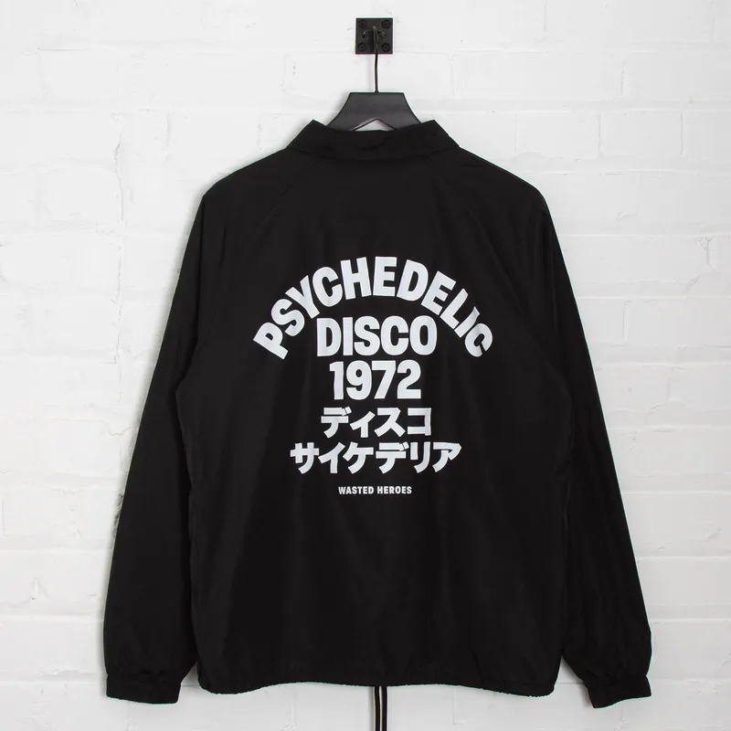 1972 Psychedelic Disco - Coach Jacket - Black