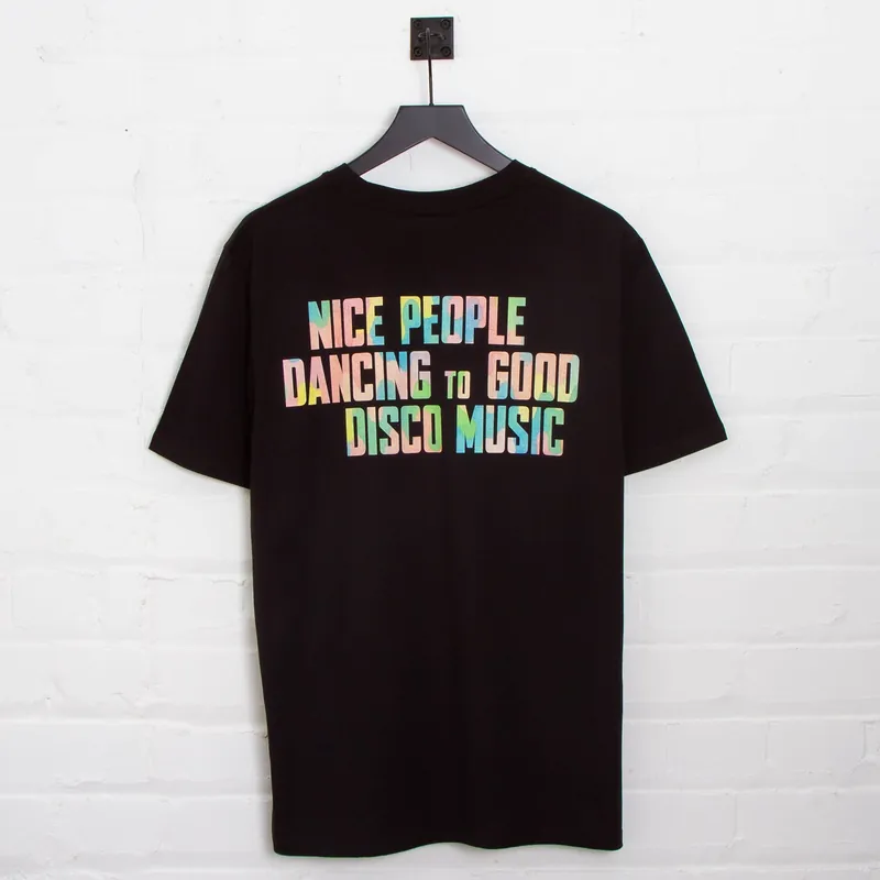 Disco People Pastel Camo Back Print - Tshirt - Black