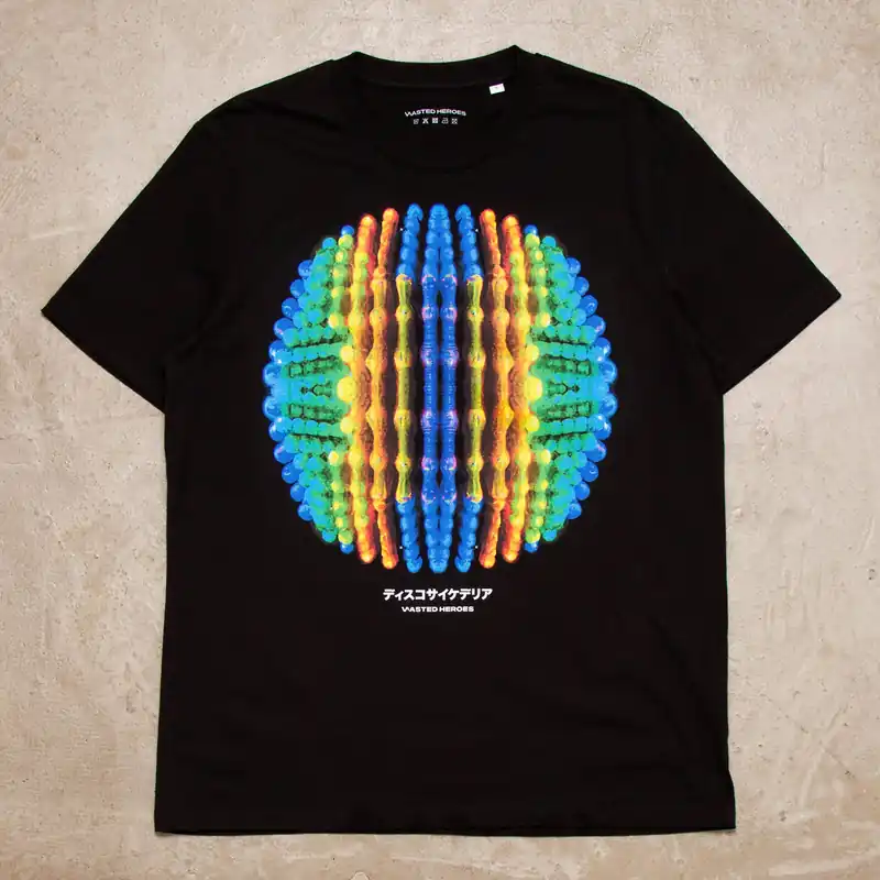 049 Disco Psychedelia Front Print - Tshirt - Black