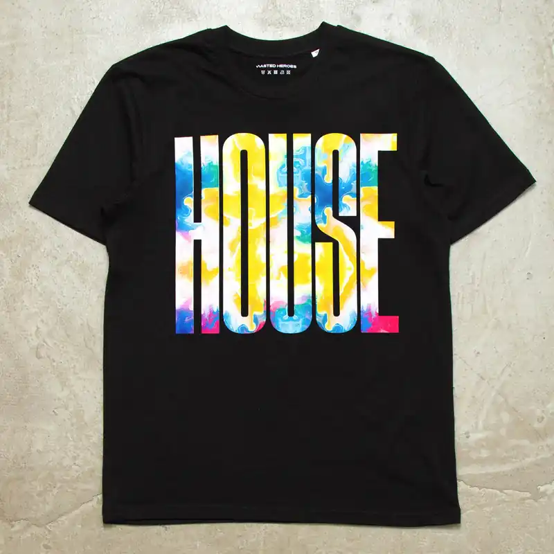 Flow Higher House Front Print - Tshirt - Black