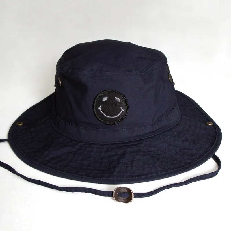 BB Smiley - Draw String Bucket Hat - Navy