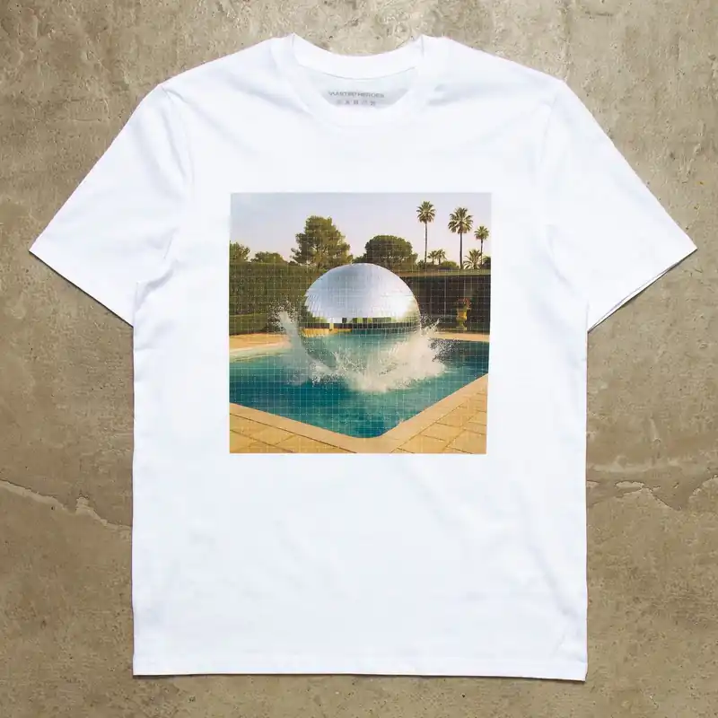 Disco Poolside Trip Front Print - Tshirt - White