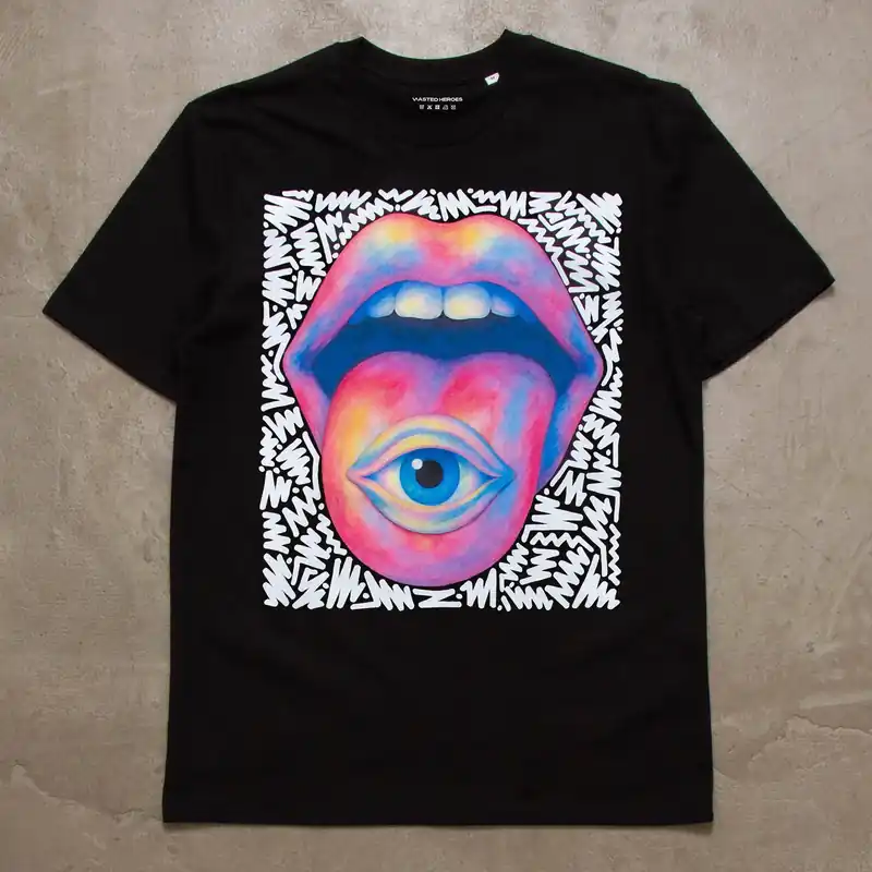 Doodle Sensation Front Print - Tshirt - Black