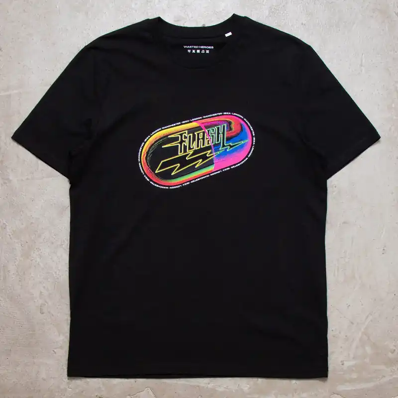 Flash Front Print - Tshirt - Black