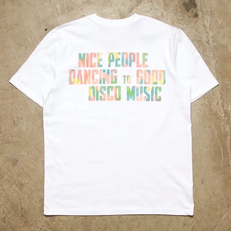 Disco People Pastel Camo Back Print - Tshirt - White