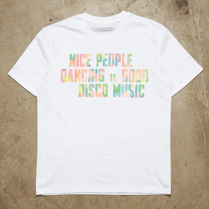 Disco People Pastel Camo Front Print - Tshirt - White