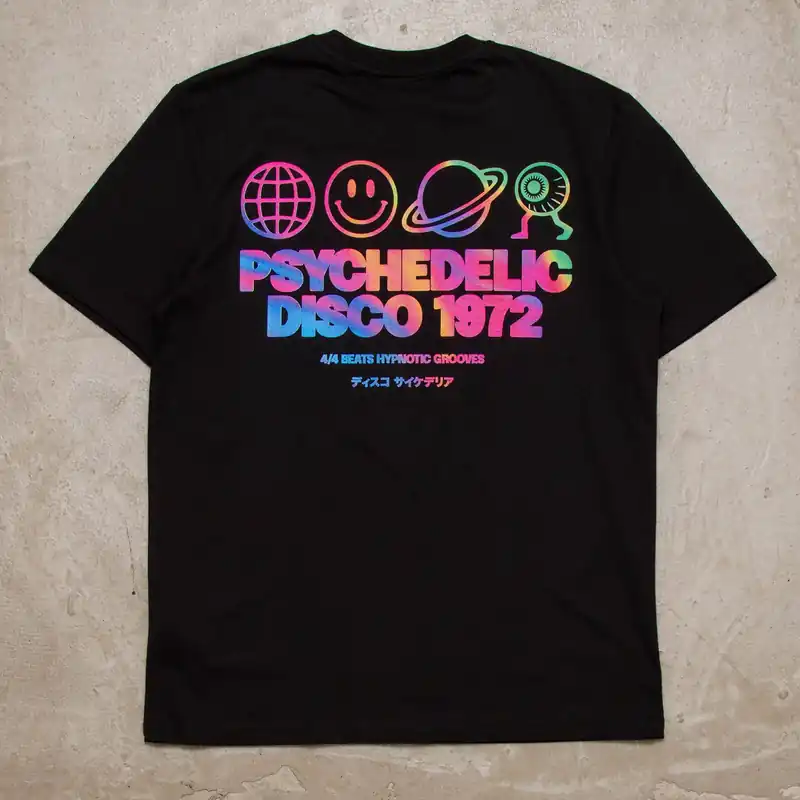 Mercury Elements Psychedelic Disco 1972 Back Print - Tshirt - Black