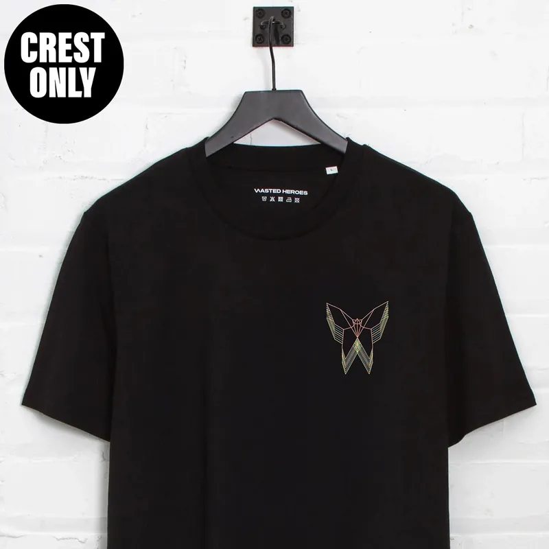 Crest Trails Origami Butterfly Print - Tshirt - Black
