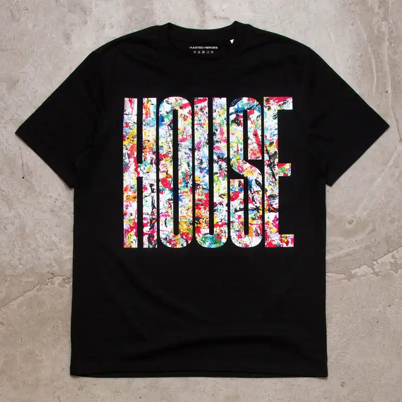 Adams Art Higher House Front Print - Tshirt - Black