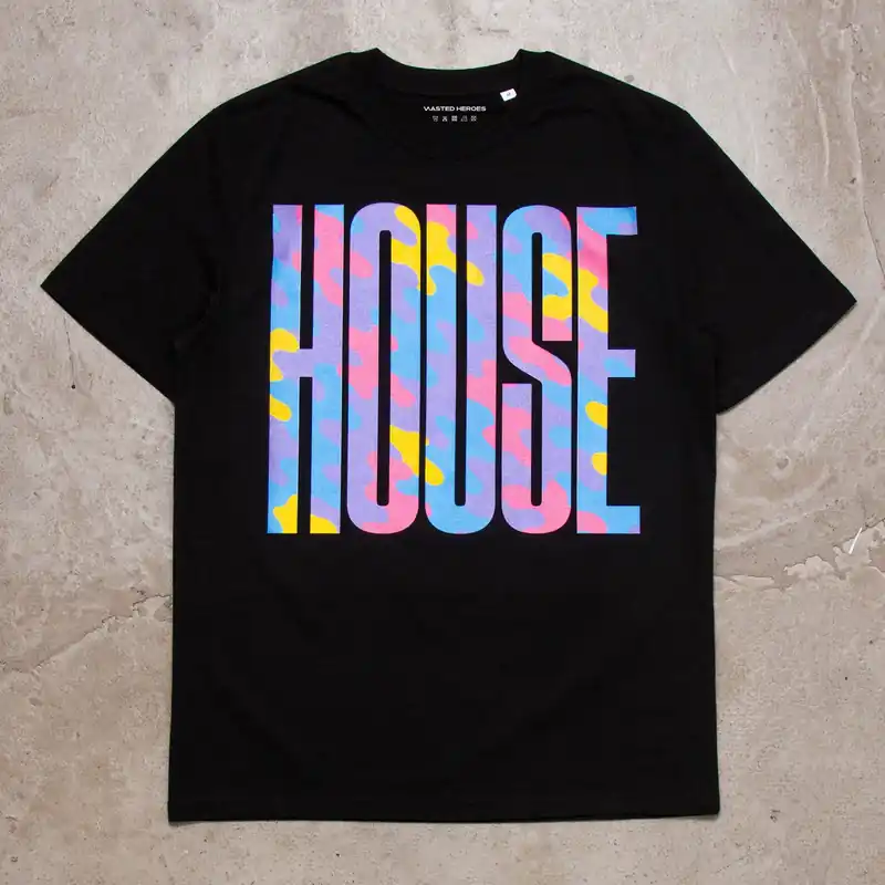 Haze Higher House Front Print - Tshirt - Black